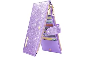 Coco Rossi Womens RFID Blocking Large Capacity Wallet Multi Card Organizer Bifold Wallet for Women with Zipper Pocket