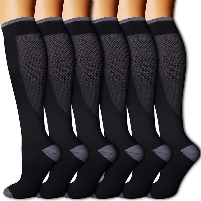 Gcbiger Compression Socks 3 Pairs 20-30 mmHg Men Women Support Stockings