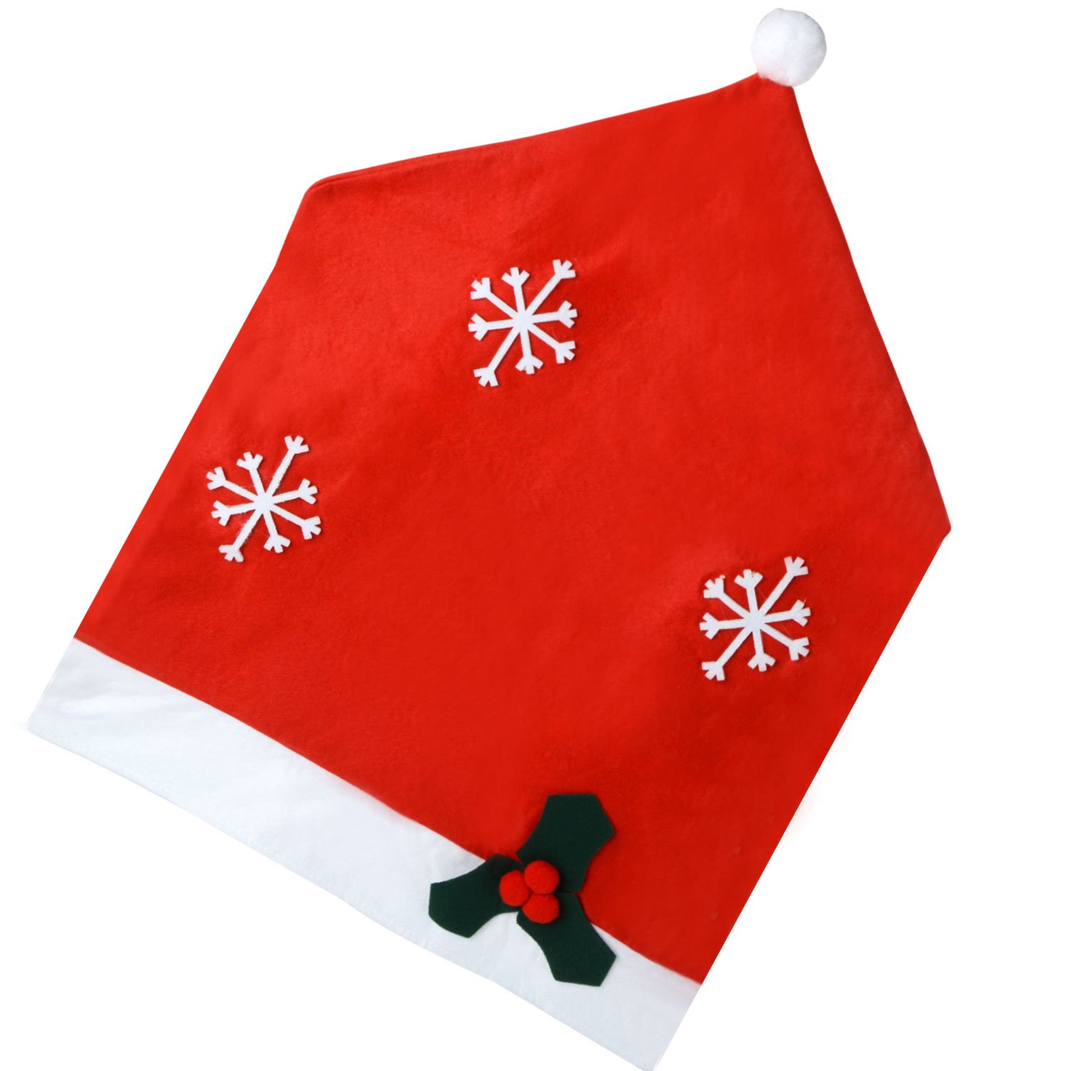 MUITIBOM 4 pcs Christmas Chair Back Red Christmas Dining Chair Back Cover Christmas Kitchen Chair Slip Covers Kitchen Dining Room Chairs Cover Santa Claus Hat Slipcovers Decoration