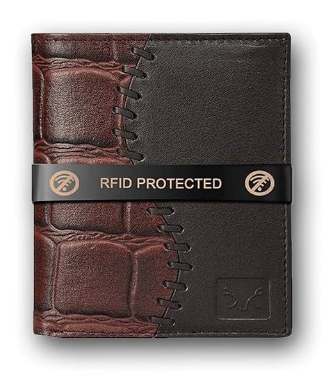 AL FASCINO Stylish RFID Protected Genuine Leather Wallet for Men
