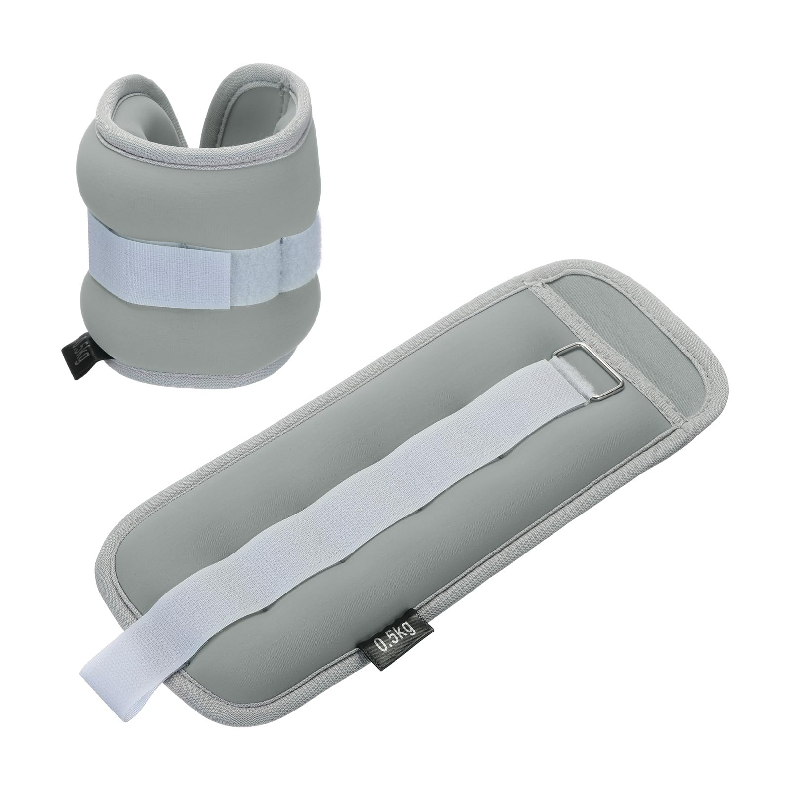 PATIKIL Ankle Weights 2lbs, Wrist Weights Adjustable Leg Weights Set for Women Men Aerobics Gym Yoga Walking Running, Grey