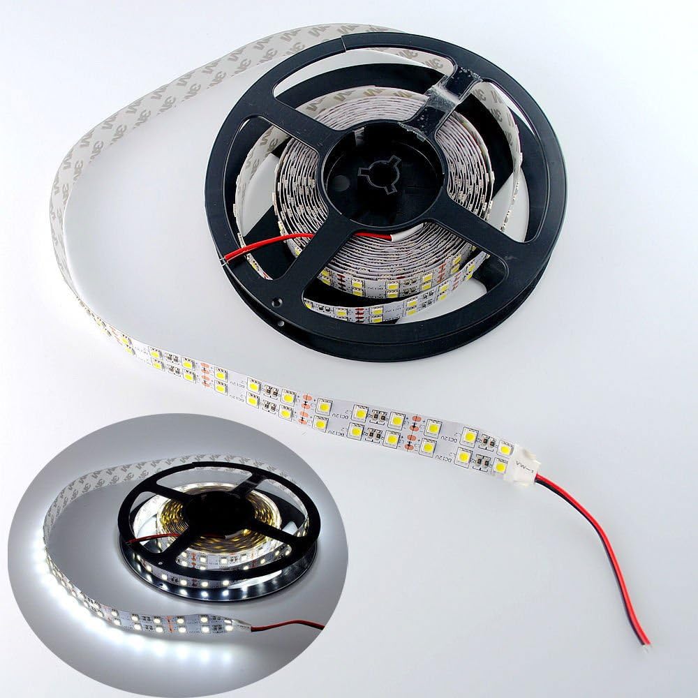 16.4Ft 5M Double Row 5050 SMD Cool White LED Strip 120Leds/M Double Row Lamp NEW