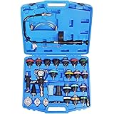 YSTOOL Radiator Pressure Tester Pneumatic Vacuum Cooling System Purge Refill Kit 28PCS Universal Automotive Water Tank Leak T
