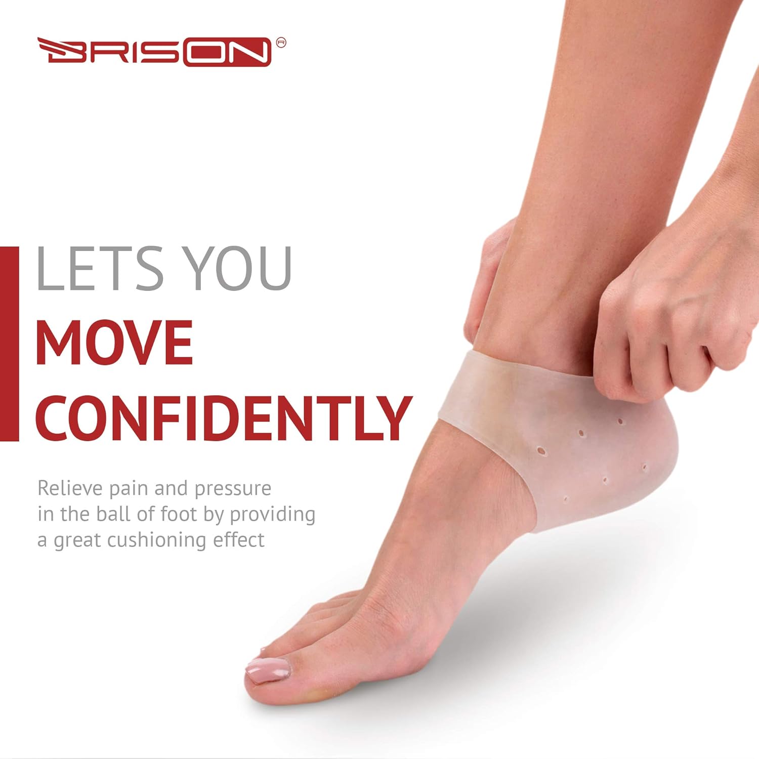 Gel Heel Cups for Men Women - Reusable Soft Silicone Heel Cushion Sleeve Protectors - Foot Care Socks Reduce Pain from Plantar Fasciitis Achilles Tendonitis - 2 Pairs: Health & Personal Care