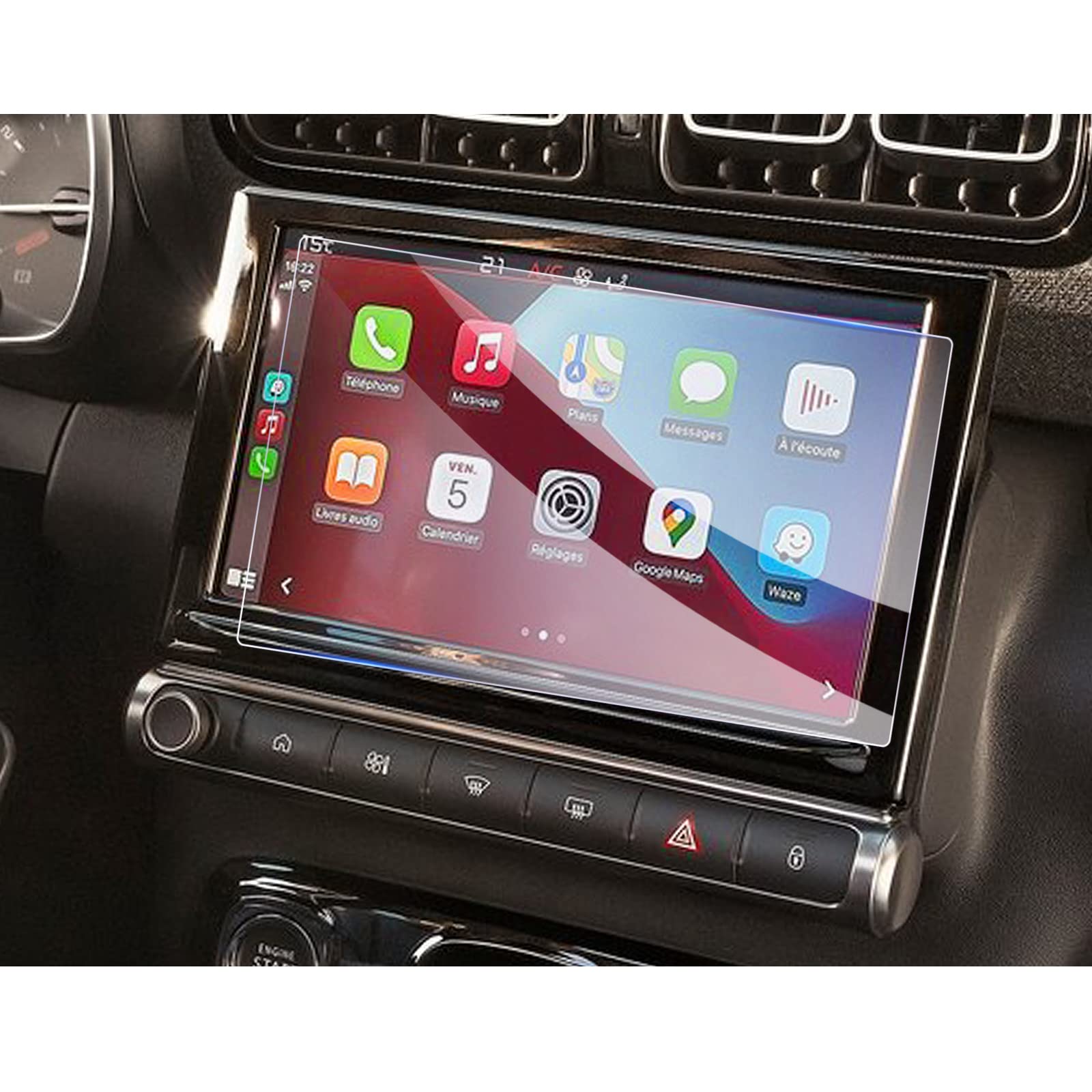 GAFAT 2022-2023 Citroe-n C3 Aircross 9 Inch Navigation Screen Protector, Compatible with Citroen C3, Shockproof, 9H Anti-Scratch