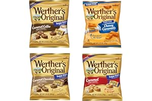 Werther's Original Sugar Free Variety Pack of 4 - One Bag of Each Flavor - Hard Caramels, Caramel Coffee, Caramel Chocolate, and Chewy Caramels