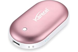 Karecel Rechargeable Hand Warmer, 5200mAh Double-Sided Fast Heating Electric Hand Warmer Power Bank, Up to 11Hrs, 3 Heat Settings, Portable Pocket Heater, Best Gifts for Women Men, Camping, Golf