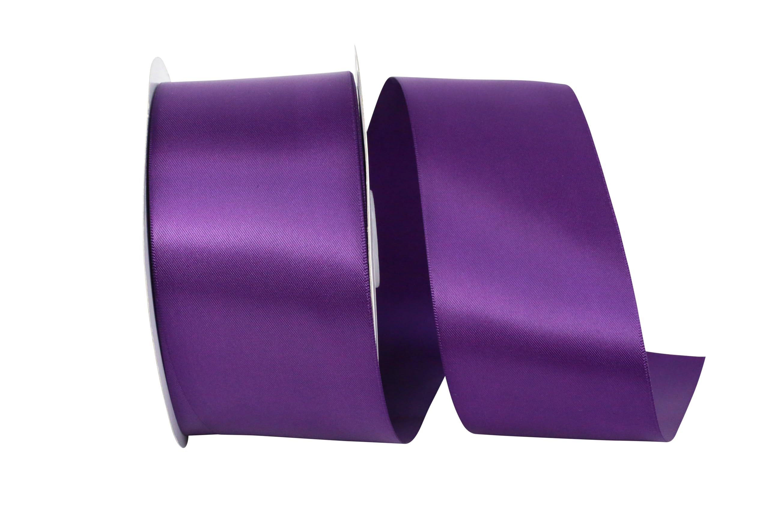Reliant Ribbon 4950-910-40K Double Face Satin Ribbon, 2-1/2 Inch X 50 Yards, Plum