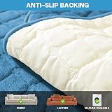 LINGKY Soft Flannel Sofa Covers 70x70cm 1 Piece Blue Non-Slip view 7