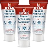 BTAS Anti Seize Lubricant with Copper in It, Spark Plug Grease 1 Oz 3 Pcs | Forms A Metal Barrier Against Moisture, Salt &amp; Exhaust Acid, Stopping Thread Galling, Seizure and Rust for Easy Bolt Removal.