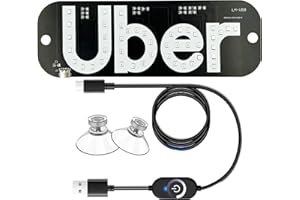 MASCHSEA Light Sign for Car, Blue Light Decal for Car Windshield with Suction Cups, USB Type-C Touch Dimmer Switch Cable