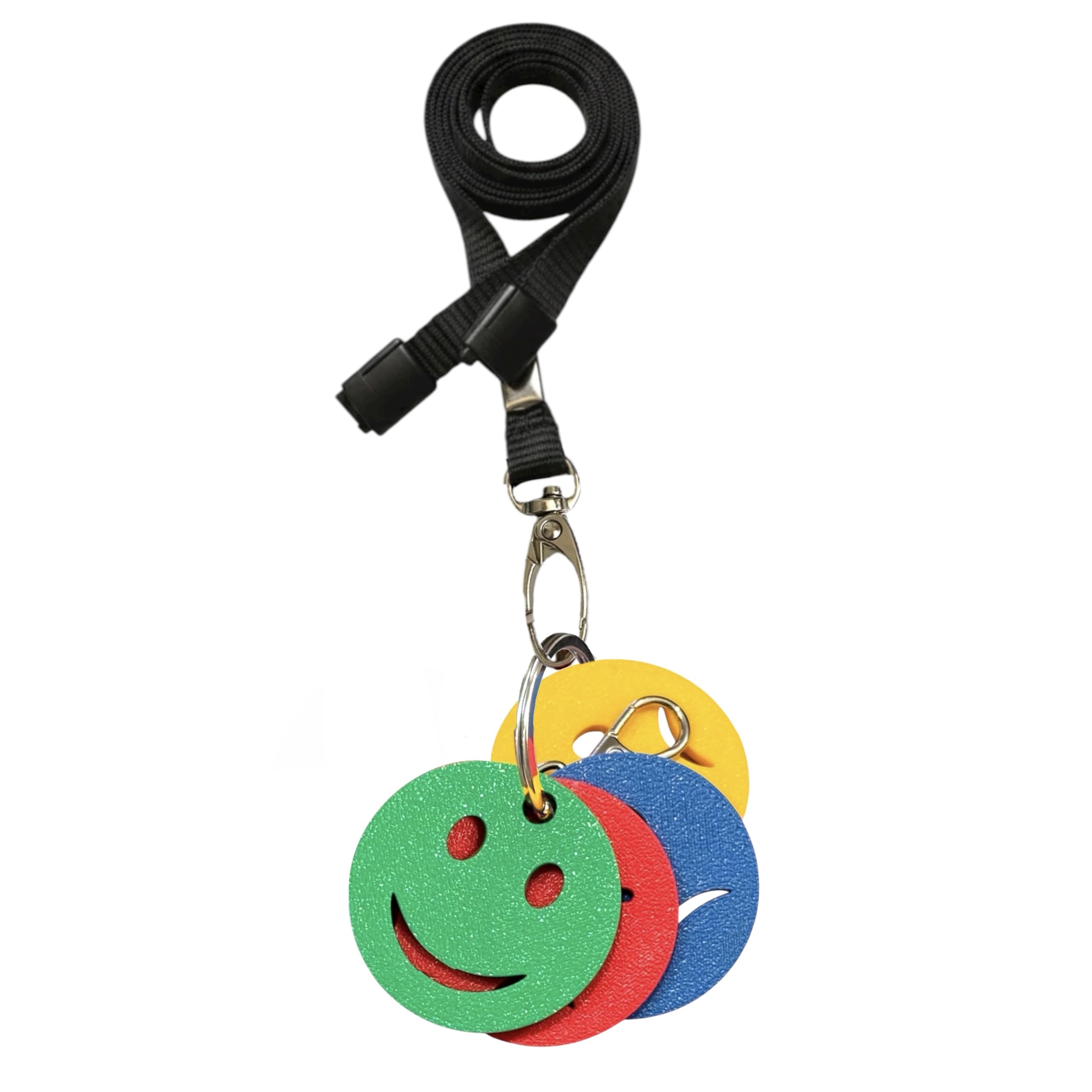 The Original Designed Emotions Regulation Keychain + Lanyard โ 4 Colour Coded Mood Zone Discs Teaching Aid | Emotional Regulation Communication & Management Tool for Kids & Adults (Single)