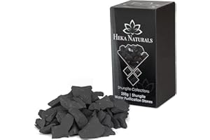 Heka Naturals Shungite Water Chips | 250g - Water Filter Crystals for Drinking Water, Ideal for Water Purification, Healing Crystals, Home Decor, Great for Use As a Water Filter with Your Camping Gear