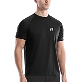isnowood UPF 50+ Swim Shirts for Men, Sun Protection Short Sleeve Rash Guard Mens Quick Dry Surf Athletic Beach Shirt