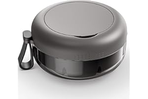 KAUGIC Leak Proof Denture Bath Case for Travel, Portable Denture Soaking Case, Retainer Case Container with Mirror, Cleaning Care for Dentures, Aligner, Mouth Guard, Retainers, Grey