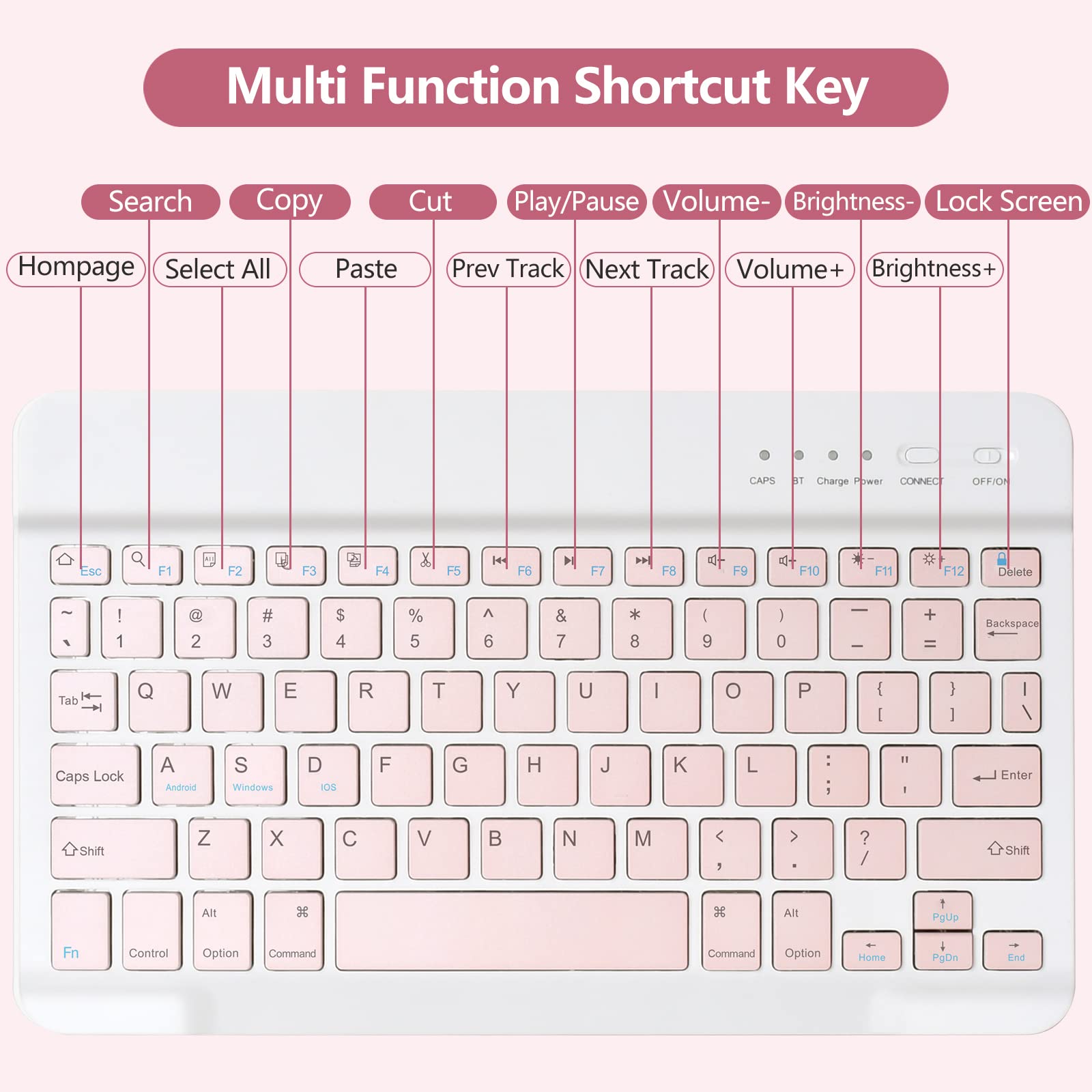MMK iPad 9th Generation Case with Keyboard, for iPad 8th Generation Case with Keyboard (Wireless Detachable & Pencil Holder), iPad 10.2