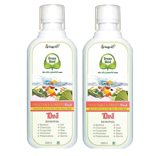 Vringra Veg Wash Liquid - Fruit Wash Gel - Vegetable And Fruit Wash Liquid - Fruit Wash - Veggie Wash 500ml (Pack Of 2)