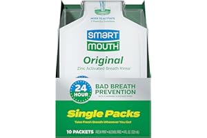 SmartMouth Original Activated Mouthwash Single Packs, Travel Mouthwash, Fresh Mint, 10 Pack