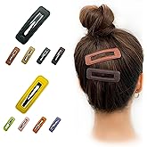 AsggBah 10pcs Large Hair Snap Clips 3 Inch Cutout Rectangle Hair Barrettes for Girls Women No Slip Hair Clips for Thick or Thin Hair Solid Candy & Morandi Color Hairpins Hair Accessories