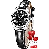 Taxau Womens Leather Watch Casual Classic Dainty Women's Dress Watch Business Fashion Waterproof Wrist Watches for Women Analog Quartz Easy Read Ladies Watches with Date