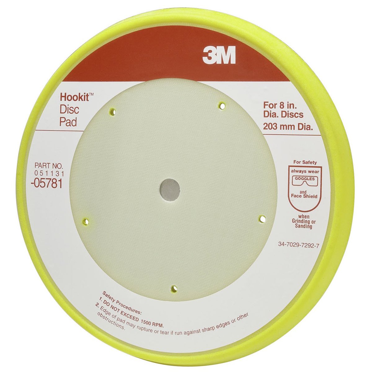 3M Hookit Disc Pad, 8"