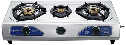 Pigeon Stainless Steel Trio LPG Stove, 3 Burner