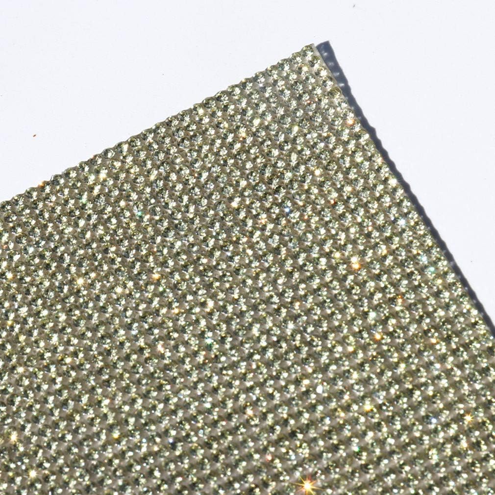 9.4in X 15.7in Bling Crystal Rhinestone DIY Decoration Sticker,Self Adhesive Crystal Sheet with 2mm Rhinestones (Light Yellow)