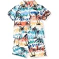 HIHA Toddler Baby Boy Hawaiian Outfit Short Sleeve Button Down Shirts Shorts Set