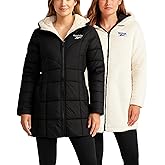 Reebok Womens Winter Jacket - Sherpa Fleece Lined Reversible Insulated Puffer Parka Winter Coats for Women with Faux Fur Hood