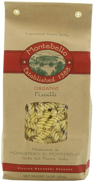 MONTEBELLO ORGANIC PASTA, FUSILI, 16-OUNCE BAG