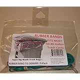 Super Big Mouth Trash Bags Rubber Bands 5-Pack Fits 64 - 80 Gallon Cans / Carts