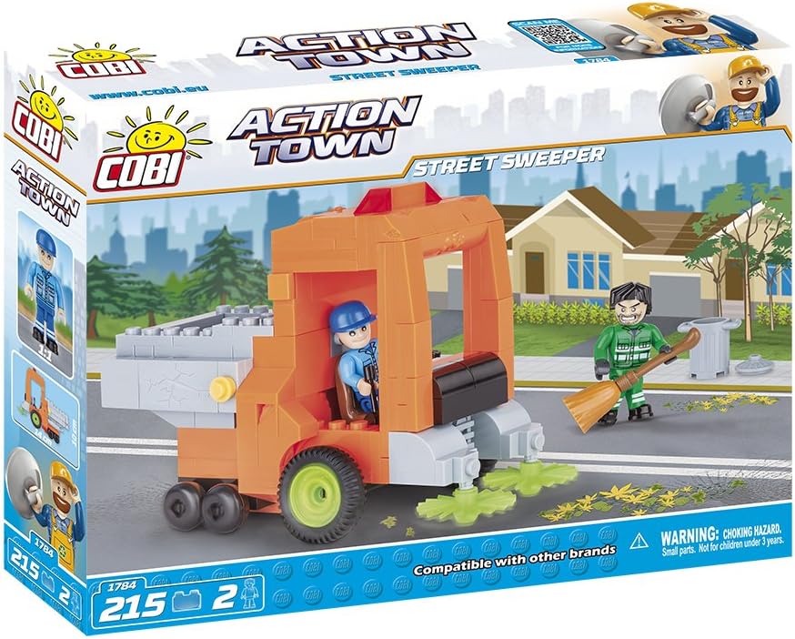 Cobi 1784 Action Town Street Sweeper 215 Pcs Toy Orange