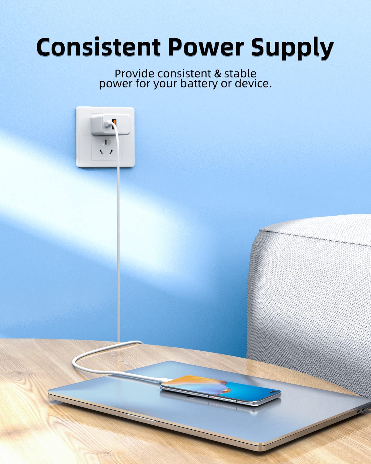 Superer 2,3 Meter Typ C PD 3A Schnellladekabel Passend für MacBook Pro/Air, iPad Ladekabel USB C - (10./11. Generation, Air, Mini, Pro), für Airpods Pro 3 2 4 Max Kabel