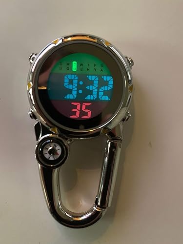 Carabiner Clip-on Watch Multi-Function Digital Display Black