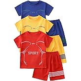 Fdqin Boys' Athletic Clothing Shorts Sets 2 Piece Quick Dry T-Shirt and Basketball Shorts Outfit for Running, Gym, Sports