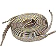 Shoeslulu 46" Premium Flat Colorful Fashion Sneakers Shoelaces ([Flat] 46 in. (117 cm), Golden Carnival Night [Glitter])