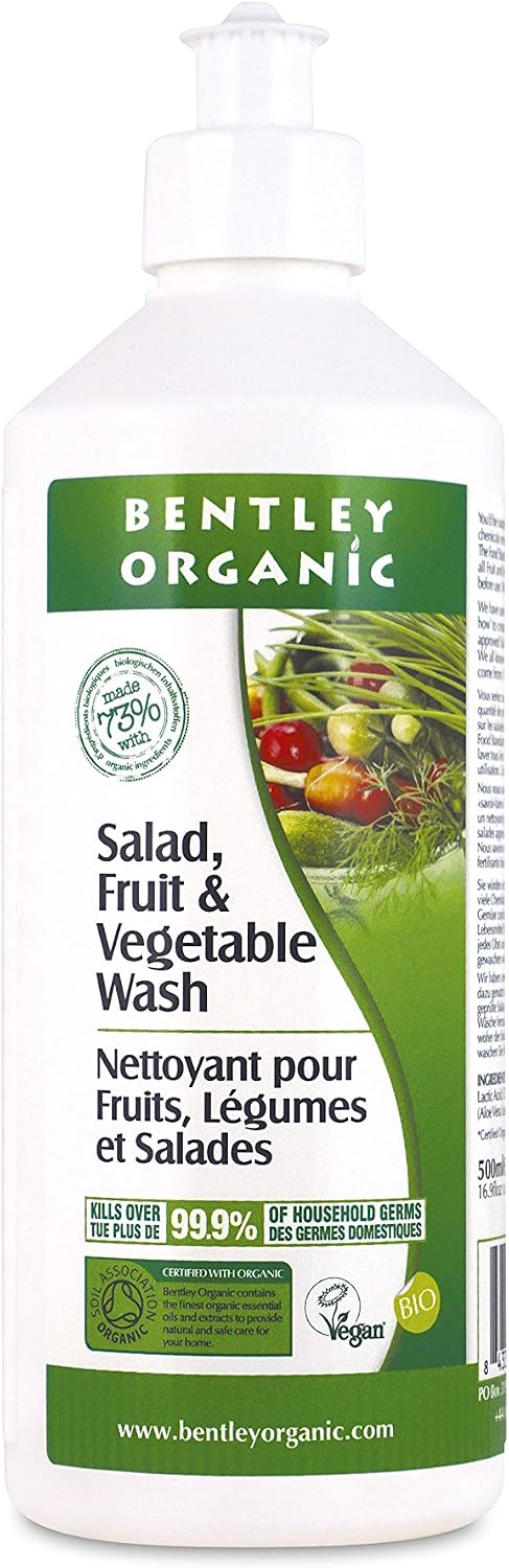 Bentley Organic Salad Fruit and Veg Wash 500 ml, 500 ml (Pack of 1)