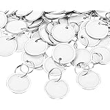 100 Pieces Metal Rimmed Key Tags Round Paper Tags with Split Rings (31mm)