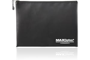 MAXSafes 14.7”x 11.1” Fireproof Document Bags, 5200°F Waterproof and Fireproof Money Bag with Zipper, Protect Cash, Jewellery, Passports, Important Papers and Documents