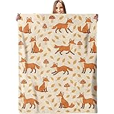 Funny Foxes Blanket, Soft Lightweight Warm Cozy Flannel 60×50 inch Throw Blanket for Couch, Travel, Bed, Outdoor, Gifts for Women Men Adults Kids