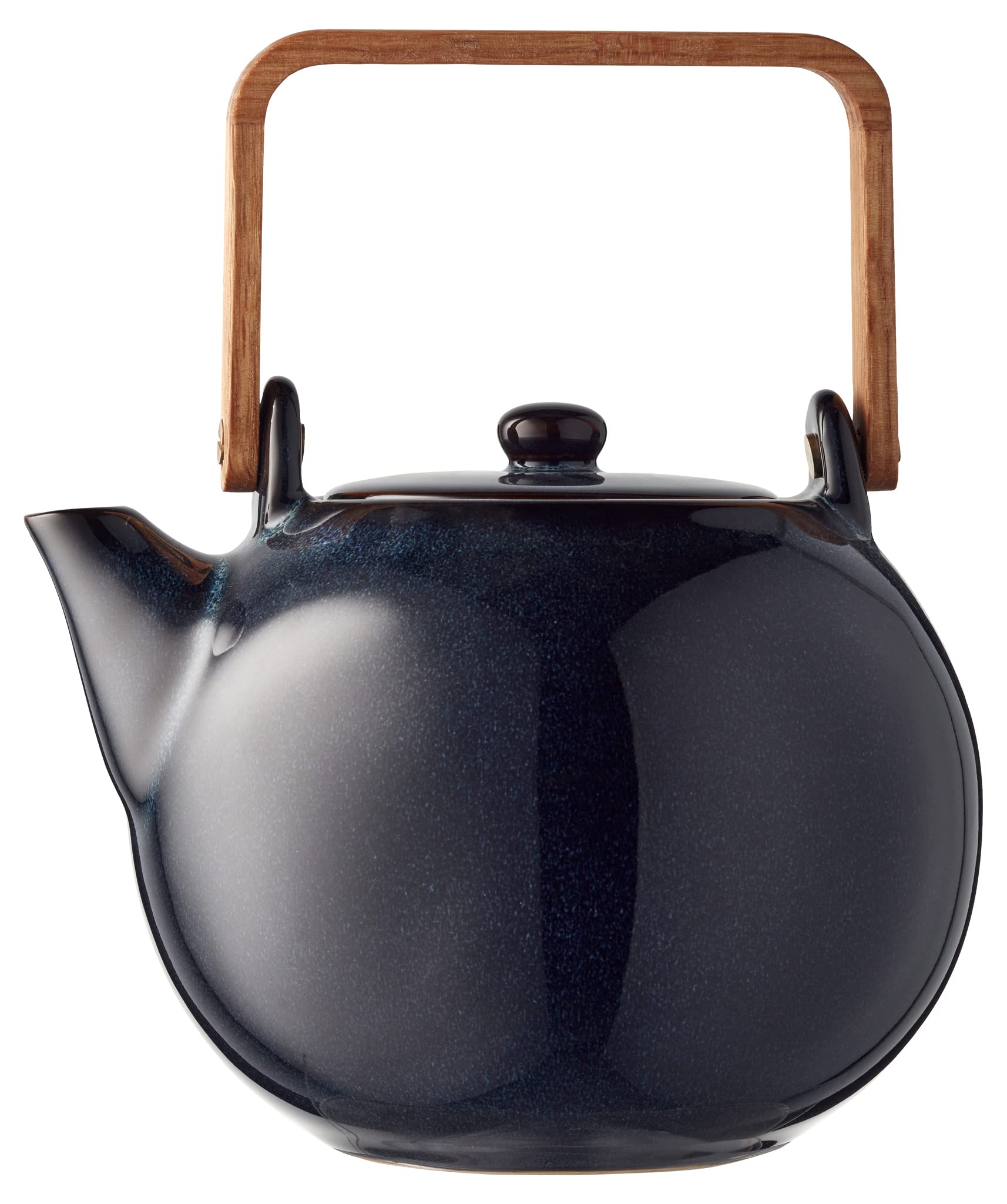 BITZ Stoneware/Ceramic Teapot for Tea, 1.2 Litre, Height 20 cm, Dark Blue
