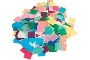 Hygloss Tissue Squares - 1 inch Squares - 2,500 Pieces - Pack of 1 - Assorted Colors