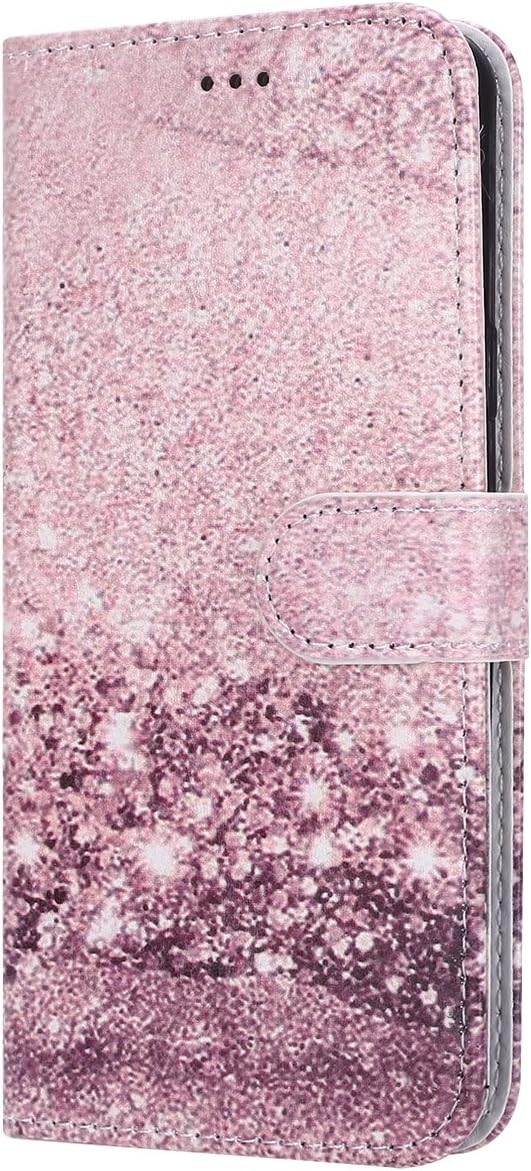 Hnzxy For Samsung Galaxy A10 Case,Galaxy A10 Cover,Shockproof Slim PU Leather Flip Notebook Wallet Case with Magnetic Closure Stand Card Slot Folio Soft TPU Bumper Protective Cover,Rose Gold Marble