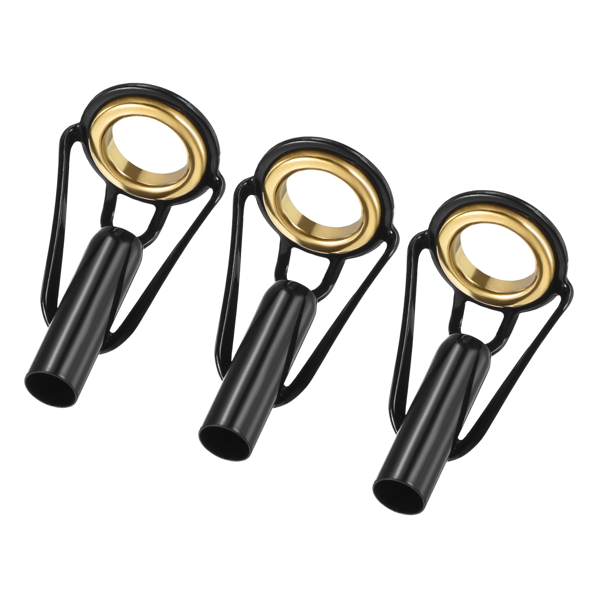 M METERXITY 3 Pack Fishing Rod Tips Repair Kit - Stainless Steel Ring Guide Replacement, Corrosion-Resistant, Apply to Fishing Rod (4.2mm Tube Dia, Black)