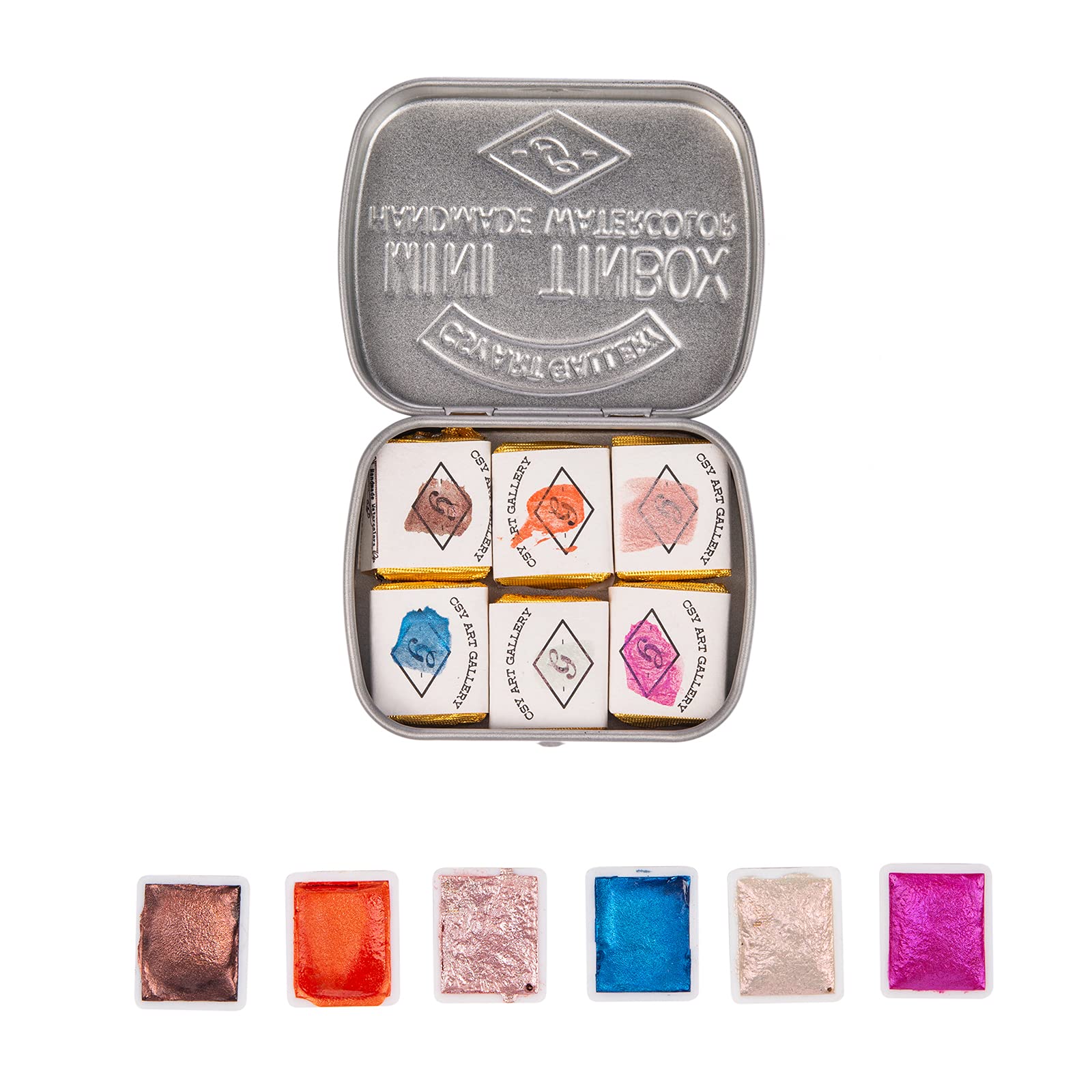 CSY art gallery Metallic Watercolour Paints Set For Artist And Adults -Metallic Glitter travel Water Colouring With Storage Box,Perfect for Painting, Art Supplies(Rainbow)