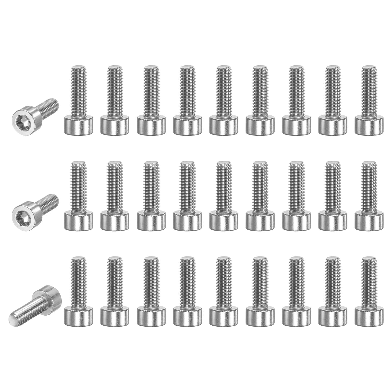 M METERXITY 30-Pack Torx Bolt Spline Screw T20 M4x12mm 0.7mm Pitch Cylindrical Head Plum Screws 304 Stainless Steel for String Trimmer Chainsaw/Light Bar Part Replacement [Silver]