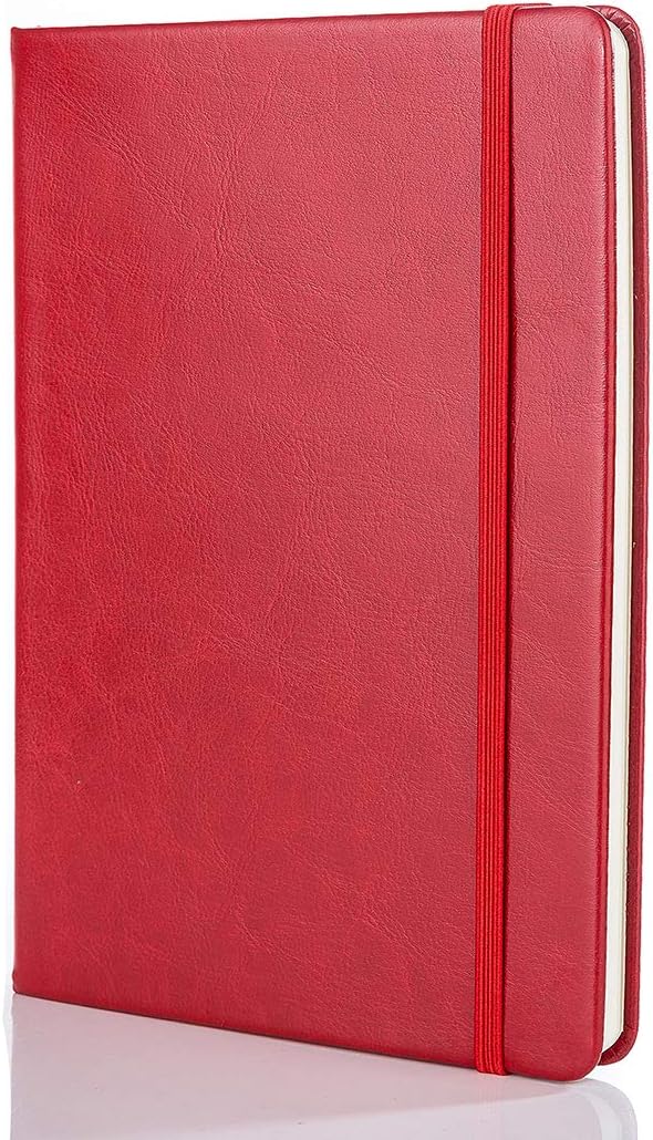 Guissi Classic Dotted Grid Bullet Notebook Journal Dot Hard Cover A5 Premium 80gsm Thick Acid-Free Paper with Fine Inner Pocket Faux Leather Office School Supplies 144 Pages Desgned in Florence - Image 3