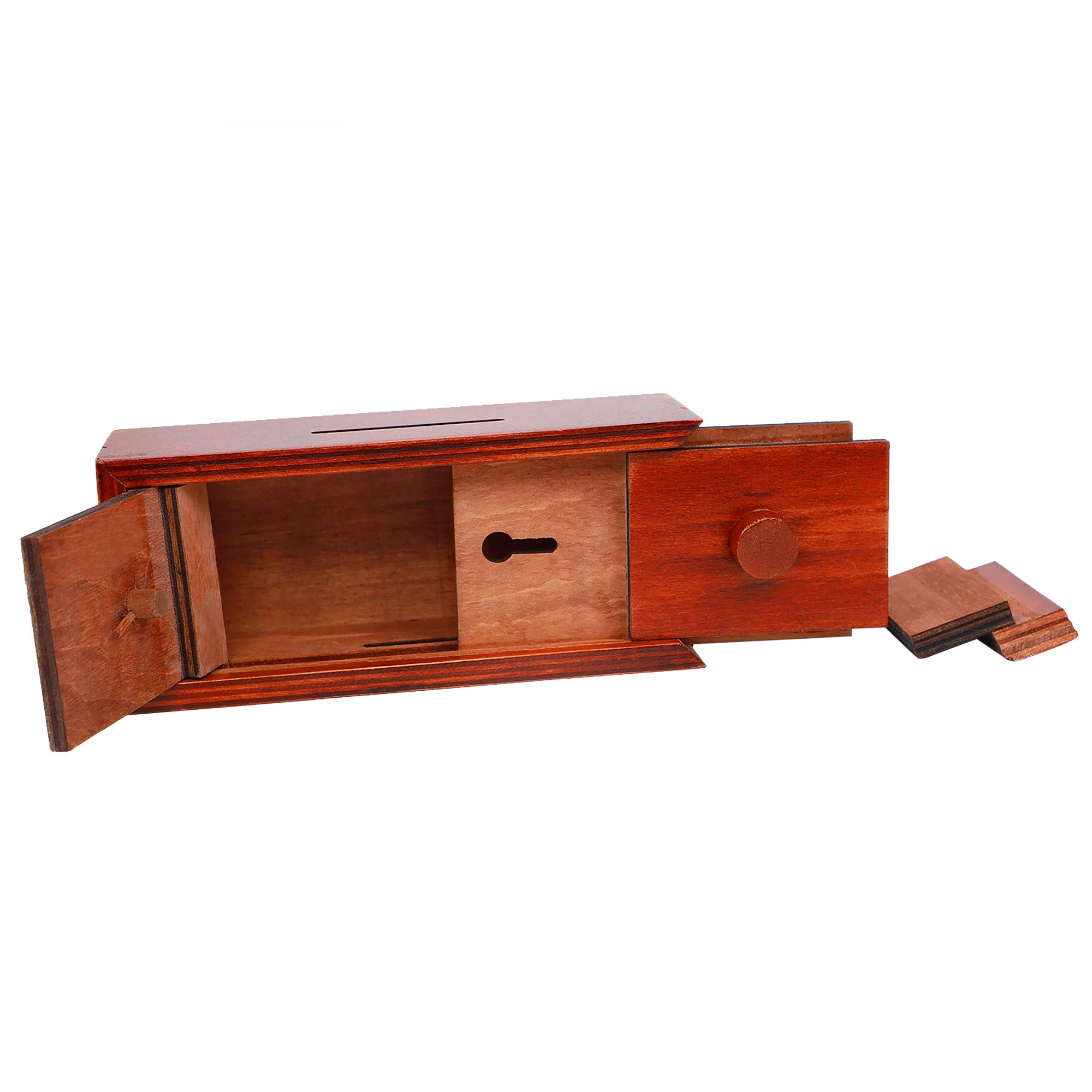 ATDAWN Puzzle Gift Case Box, Secret Puzzle Box with Hidden Compartments, Wooden Money and Gift Card Holder Box, Challenge Puzzles Brain Teasers Game