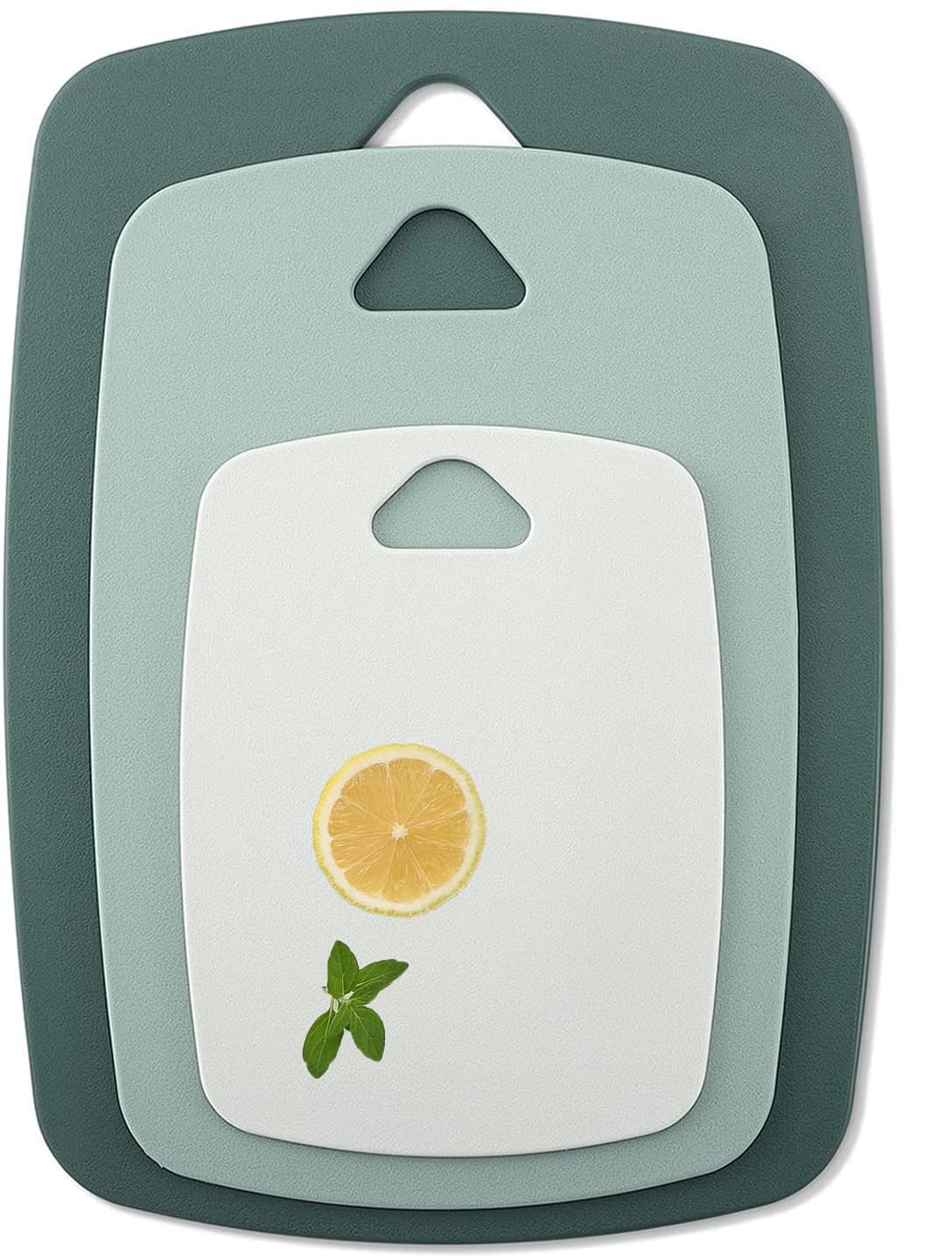 Chopping Boards for Kitchens with Handle, BPA Free, Dishwasher Safe Cutting Boards, Multi Colour Chopping Board Set (Green)