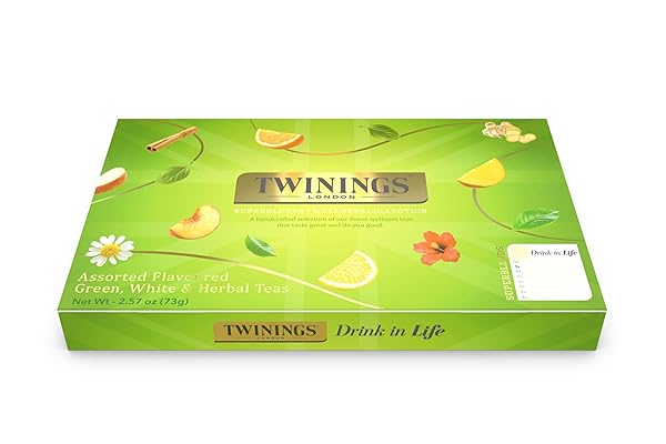 TWININGS SUPERBLENDS WELLNESS COLLECTION, VARIETY GIFT BOX SAMPLER, 40 TEA BAGS